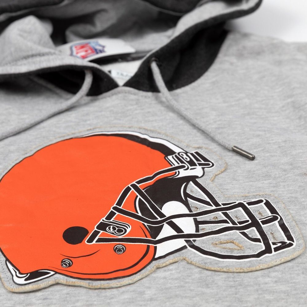 Cleveland‎ Browns NFL Team Apparel Men's Hoodie Sweatshirt Gray (L) Helmet Logo